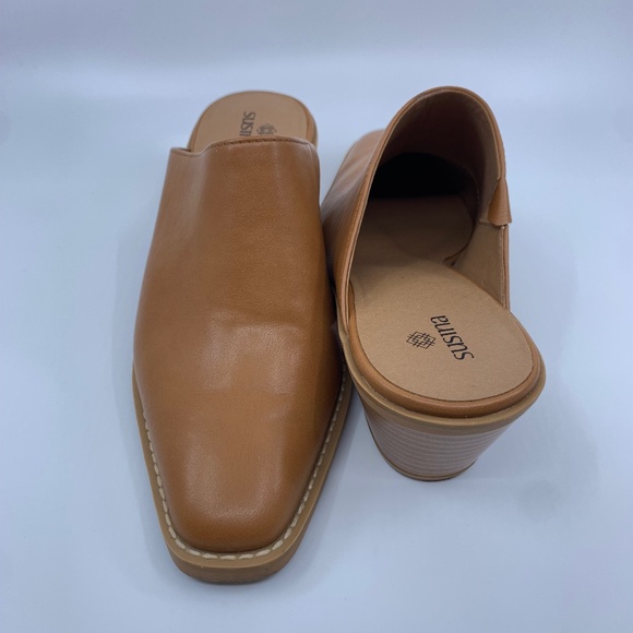 Susina Justina square toe slip on heels - Picture 5 of 9